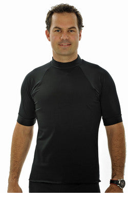 Mens Short Sleeve Rash Shirt - 2XL - 4XL Black