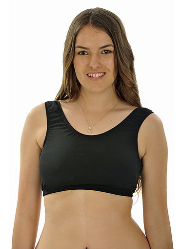 Crop Top Chlorine Resistant - Black (26-32)