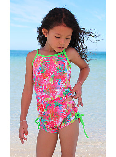 Girls Tankini Top - Chlorine Resistant - Fish Print