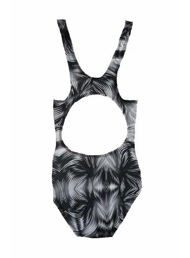 Girls Racer - Chlorine Resistant - Elite Black Print